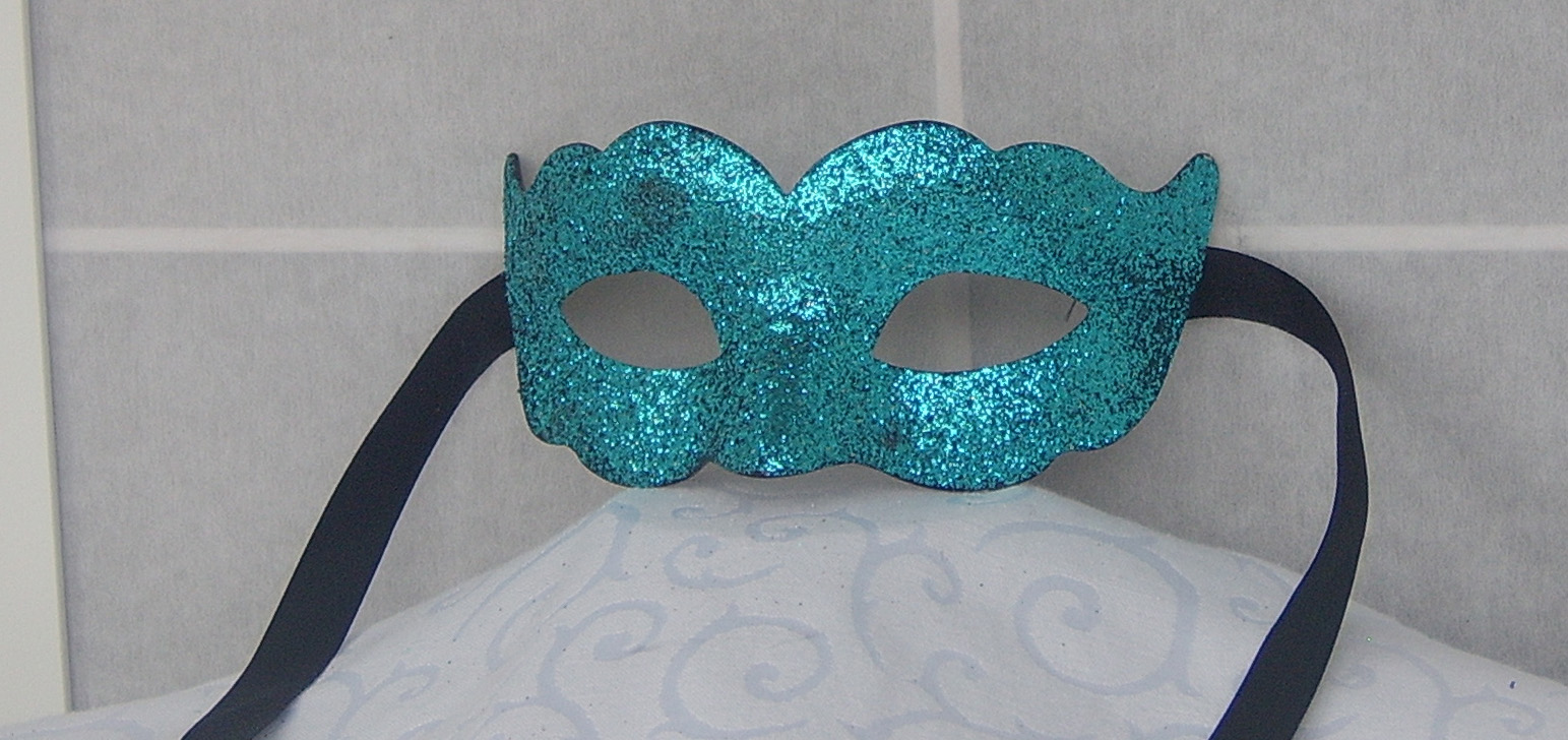 Venezianische Colombina-Maske mit Glitter für Kinder