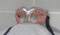 Venezianische Colombina-Maske mit Glitter für Kinder